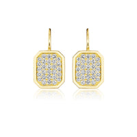 Penny Preville 18K Yellow Gold Pave Diamond Emerald Shaped Earrings