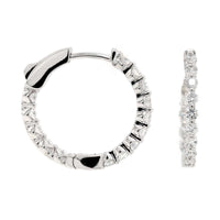 14K White Gold Inside Out Diamond Hoop Earrings