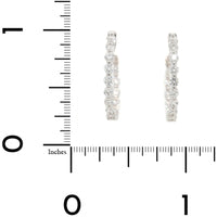 14K White Gold Inside Out Diamond Hoop Earrings
