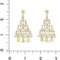 Eclat Jewels Platinum and 18K Yellow Gold Diamond Chandelier Drop Earrings
