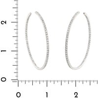 Eclat Jewels 18K White Gold Round Diamond Hoop Earrings