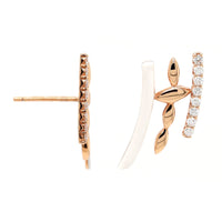 Etho Maria 18K Rose Gold 3 Row Climber Diamond Earrings