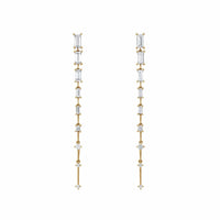 Fernando Jorge 18K Yellow Gold Baguette Diamond Ascent Drop Earrings