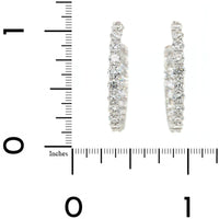 14K White Gold Inside Out Diamond Hoop Earrings