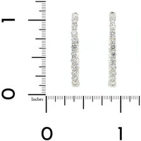 14K White Gold Inside Out Diamond Oval Hoop Earrings