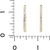 14K Yellow Gold Inside Out Diamond Oval Hoop Earrings