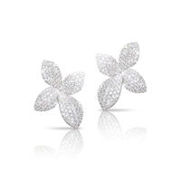 Pasquale Bruni 18K White Gold Diamond Giardini Secreti Flower Stud Earrings