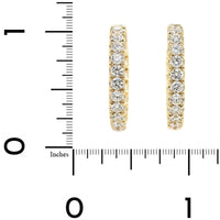 14K Yellow Gold Inside Out Oval Diamond Hoop Earrings
