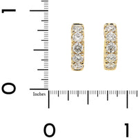 14K Yellow Gold Round Diamond Huggie Earrings