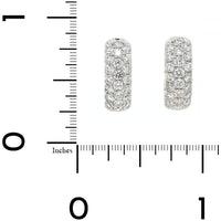 14K White Gold Pave Diamond Huggie Earrings