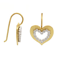 Suzy Landa 18K Yellow Gold Cut Out Heart Diamond Drop Earrings