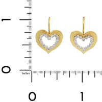 Suzy Landa 18K Yellow Gold Cut Out Heart Diamond Drop Earrings