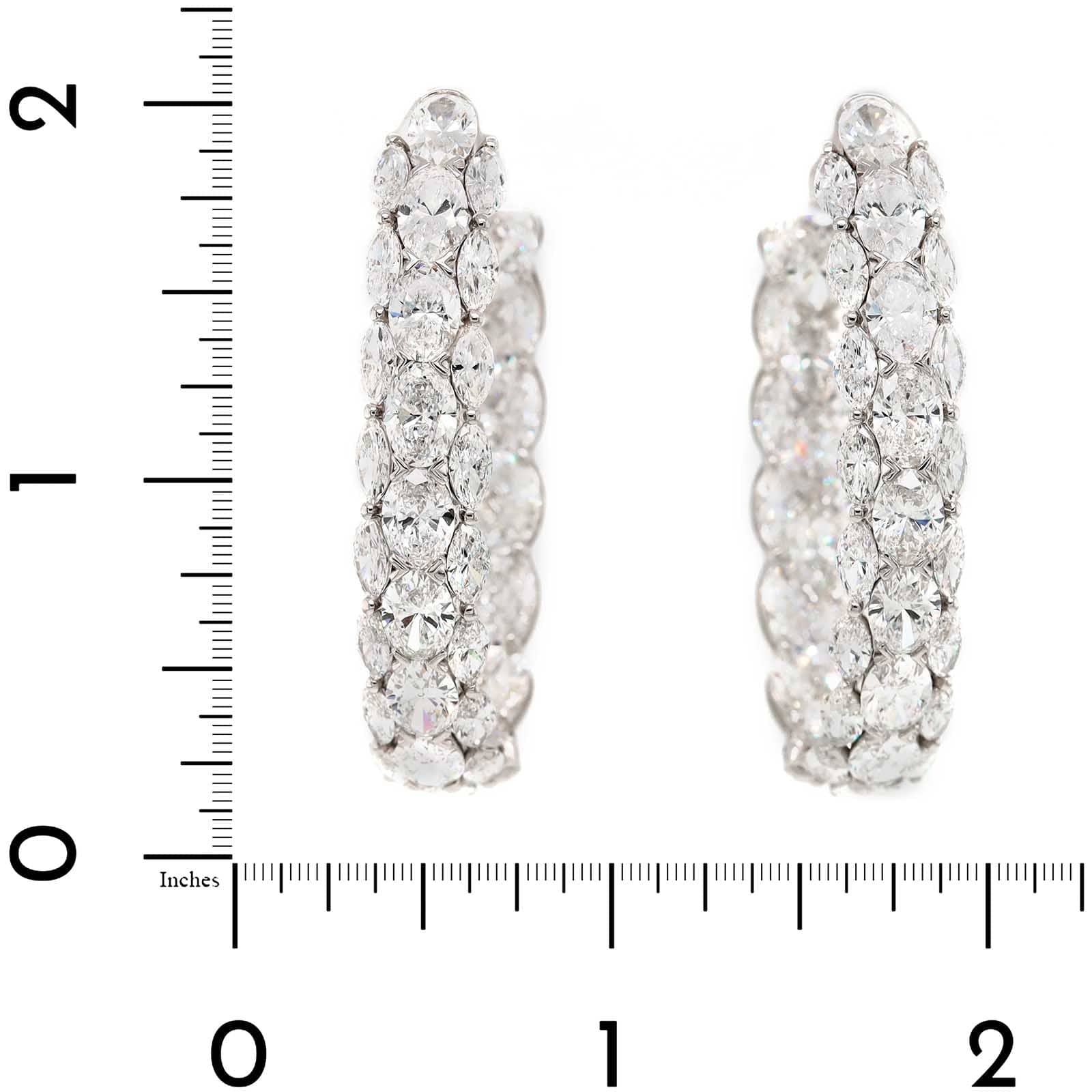 Etho Maria 18K White Gold Multi Shaped Large Diamond Hoop Earrings