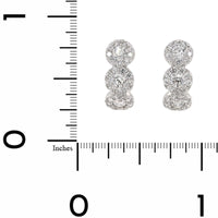 14K White Gold Cluster Diamond Huggie Earrings
