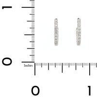 18K White Gold Inside Out .30CTW Diamond Round Hoop Earrings