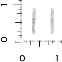 18K White Gold Inside Out .95CTW Diamond Round Hoop Earrings