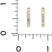 14K Yellow Gold Inside Out Diamond Hoop Earrings