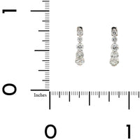14K White Gold Graduated Single Prong Diamond Huggie Earrings