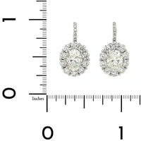 Platinum Oval Diamond Drop Earrings