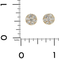14K Yellow Gold Diamond Cluster Stud Earrings