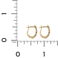 14K Yellow Gold Graduated Diamond Huggie Earrings