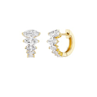 Emily P. Wheeler 18K Yellow Gold Marquise Diamond Arashi Huggie Earrings