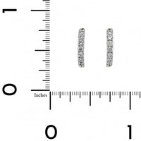 18K White Gold .5" Diamond Oval Shaped Hoop Earrings