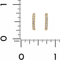 18K Yellow Gold .5" Diamond Oval Shaped Hoop Earrings