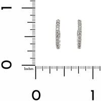 18K White Gold Inside Out .5" Diamond Round Shaped Hoop Earrings