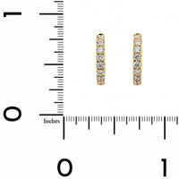 18K Yellow Gold .5" Diamond Round Shaped Hoop Earrings