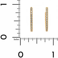 18K Yellow Gold Inside Out .75" Diamond Oval Shaped Hoop Earrings