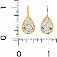 18K Yellow Gold Pear Shaped Diamond Dangle Earrings