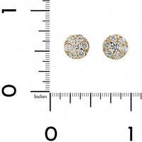 14K Yellow Gold Diamond Cluster Stud Earrings