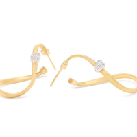 Marco Bicego 18K Yellow and White Gold Marrakech Diamond Coil Hoop Earrings