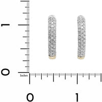 Leo Pizzo 18K Yellow and White Gold Pave Diamond Round Hoop Earrings