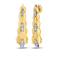 Roberto Coin 18K Yellow and White Gold Cobra Diamond Dangle Earrings