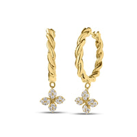 Roberto Coin 18K Yellow Gold Love In Verona Diamond Twisted Hoop Earrings