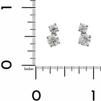 18K White Gold 2 Stone Round Diamond Stud Earrings