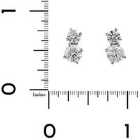 18K White Gold 2 Stone Round Diamond Stud Earrings