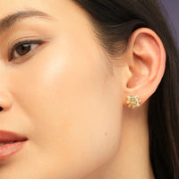 Sorellina 18K Yellow Gold Mini Diamond Flower Stud Earrings