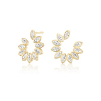 Sorellina 18K Yellow Gold Diamond Crescent Petal Earrings