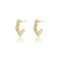 Sorellina 18K Yellow Gold Marea Wave Diamond Huggie Earrings