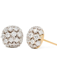 Marco Bicego Africa Alta 18K Yellow and White Gold Diamond Bead Stud Earrings