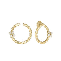 Roberto Coin 18K Yellow Gold Love In Verona Diamond Twist Hoop Earrings