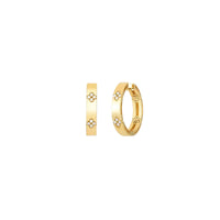 Roberto Coin 18K Yellow Gold Love In Verona Diamond Hoop Earrings