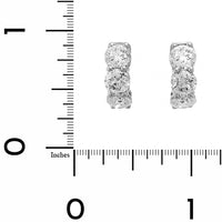 Platinum 3 Stone 4CTW Diamond Huggie Earrings