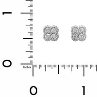 14K White Gold 5 Stone Diamond Stud Earrings