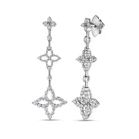 Roberto Coin 18K White Gold Princess Flower Triple Diamond Drop Earrings