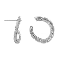 Etho Maria 18K White Gold Open Hoop Diamond Earrings