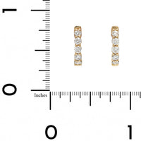 14K Yellow Gold 10 Stone Diamond Huggie Earrings